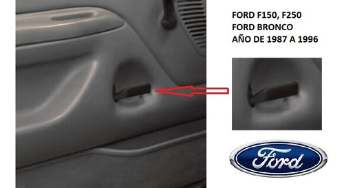 Par Manijas Puerta Ford F150 F250 1987-96  Interior Metlica Foto 6