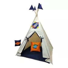 Cabana Infantil Chevron Azul Com Colchonete