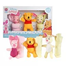 Conjunto De Pelúcias Minhas Naninhas Baby Pooh 3 Figuras