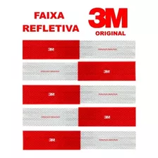 Kit 10 Faixa Refletiva Lateral 5x30cm Original 3m Cor Vermelho/branco