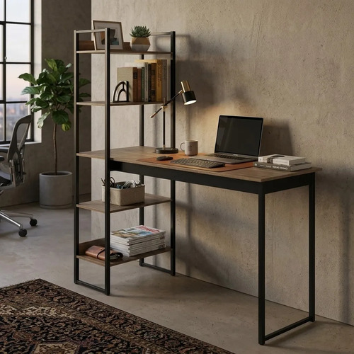 Escrivaninha Com Estante Acoplada Design Contemporâneo Mel