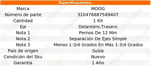 Kit Ajuste Camber Del/tra Mercury Tracer 91-99 Moog Foto 4