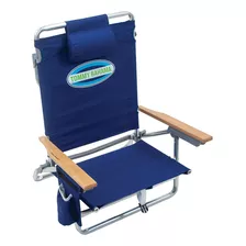 Silla Plegable Clásica Para Playa Con 5 Posiciones Azul