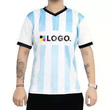 Camiseta Argentina Personalizada Mundial Logo Full X 1 Un