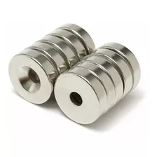 10 Anel Imã De Neodímio N52 Pastilha 18mm X 5mm Furo (5mm)