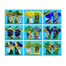 Arte Camisa Brasil Personalizada Copa Do Mundo 2022 Vetor