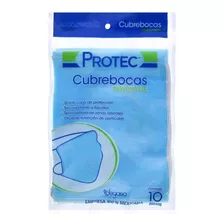 10 Pz Cubreboca Protec Alta Calidad Bicapa Termosellado Eco Color Azul