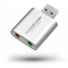 Adaptador Hagibis Usb Para Áudio (fone+microfone) Cor Prateado