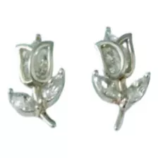 Aretes En Plata L925 Rosa Con Circones Laniajoyeros 