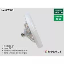 Ventilador/lampara De Techo Led Circular 30w 26cm Diametro Cantidad De Aspas 3 Color De La Estructura Blanco Diámetro 6 Material De Las Aspas Plástico