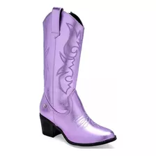 Moramora Mujer Bota Vaquera Morado Metalico Cod 121929-e