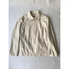 Gap Chamarra De Cierre Beige Original Para Mujer