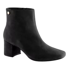 Bota Via Uno Cano Curto Salto Grosso Bico Quadrado Feminino