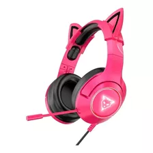 Audífonos Gamer Multiplataforma 3.5mm+usb Rosa Consola