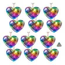 Heart Sequin Key Chain Flip Sequins Key Ring Charm - 12...
