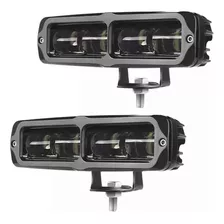 2 Piezas Faros Barra 4 Leds Lupa 8d 6000lm Autos Motos