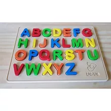 Juego Encastre Abecedario Madera Didáctico Montessori Uovo