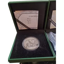 Moneda Plata Pura 30g Panda 2016 + Estuche De Lujo Ley 999