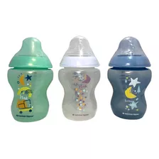 Biberones Tommee Tippee Closer To Nature 3 Pza De 9 Oz Color Verde/blanco/azul