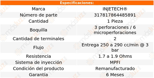 1) Inyector Combustible Buick Skylark L4 2.4l 96/98 Injetech Foto 4