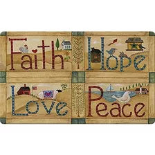 800293 Felpudo Decorativo Faith Hope Love Peace De 18 X...