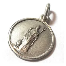 Medalla De San Cipriano De 16 Mm Diam. De Plata 925