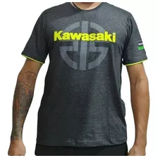 Camiseta Moto Kawasaki Preto Mescla