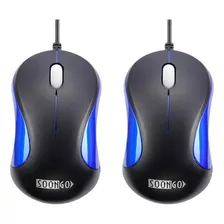 Mouse Soongo Con Cable/azul 2 Und