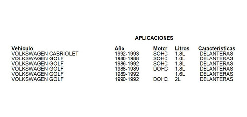 Balatas Delanteras Golf 1992 Fritec 1.6l Volkswagen Foto 5