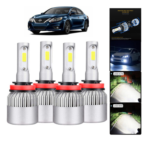 S Kit Focos De Led 20000lm 80w 9005 Luz Alta Para Nissan