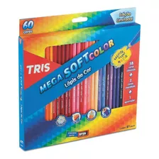 Lápis Cor Tris Mega Soft Color 60 Cores + Apontador