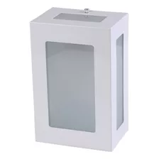 Arandela Retangular 5 Vidros Em Alumínio- Soquete E27 Cor Branco 110v/220v