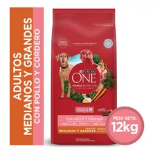 Alimento Perro Purina One Adulto Med/gran Pollo Cordero 12kg