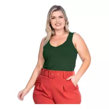 Regata Plus Size Alça Grossa Premium Social