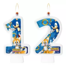Número 12 - Vela Sonic - Para Bolo, Aniversário E Festa