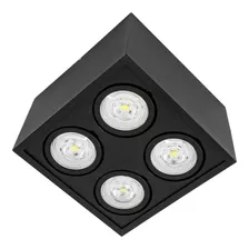 Plafon Sobrepor Quadrado Box Orluce + 4x Led Par20 St2757