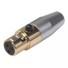 Ficha Conector Mini Hembra Xlr 3 Pines Gold Hamc