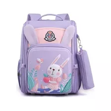 Mochila Escolar Para Niños 3d - Lavanda