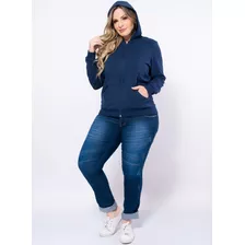 Casaco Plus Size Em Algodão Com Elastano