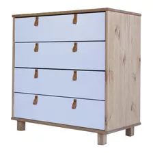 Cómoda Cajonera En Madera Maciza 4 Cajones Guardarropa