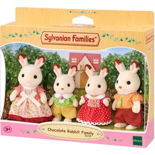 Figuras - Sylvanian Families - Família Coelhos Chocolate - 