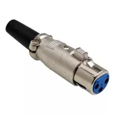 Plug Xlr Conector Cannon Fêmea Cabo Microfone Dmx Mesa Som