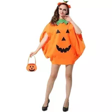 Vestido De Calabaza De Halloween Para Mujer, 3 Piezas