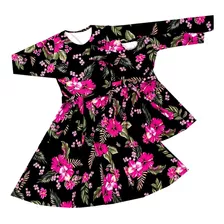 Vestido Tal Mãe Tal Filha Manga Longa Cinto De Amarrar