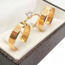 Par Alianças Casamento Noivado Chanfrada 5mm 5g Ouro 18k