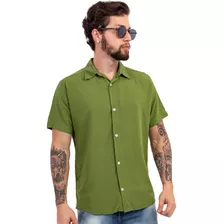 Camisa Social Mauricinho Casual De Botão Manga Curta Slimfit