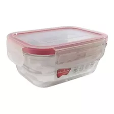  Pote Rectangular Marinex Vidrio 400ml Tapa Hermética