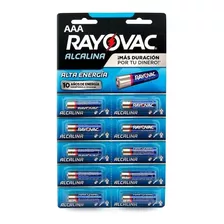 Pilha Aaa Rayovac Alcalina Cilíndrica - Kit De 10 Unidades