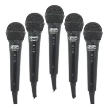 5 Microfones Dinâmico Com Fio P10 M11 Karaokê Caixa De Som