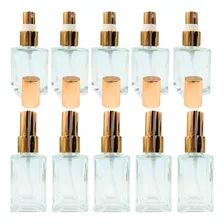 10 Pçs Vidro Quadrado 30ml Com Válvula Spray Perfume Luxo